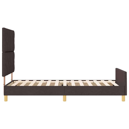 Sengestel Med Hovedgærde Mørkebrun 100 X 200 Cm Stof - Billede 8