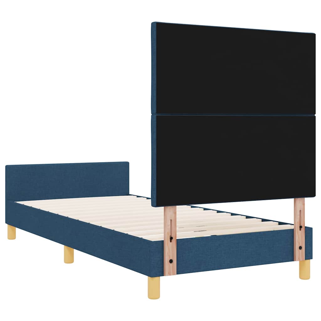 Sengestel Med Hovedgærde Blå 100 X 200 Cm Stof - Billede 10