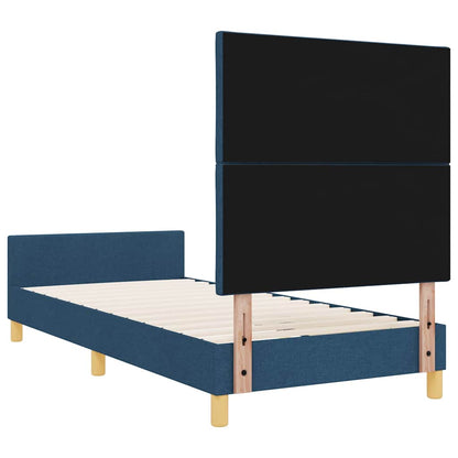 Sengestel Med Hovedgærde Blå 100 X 200 Cm Stof - Billede 10