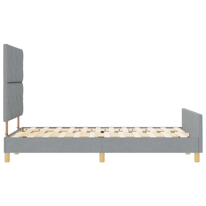 Sengestel Med Hovedgærde Lysegrå 120 X 200 Cm Stof - Billede 9