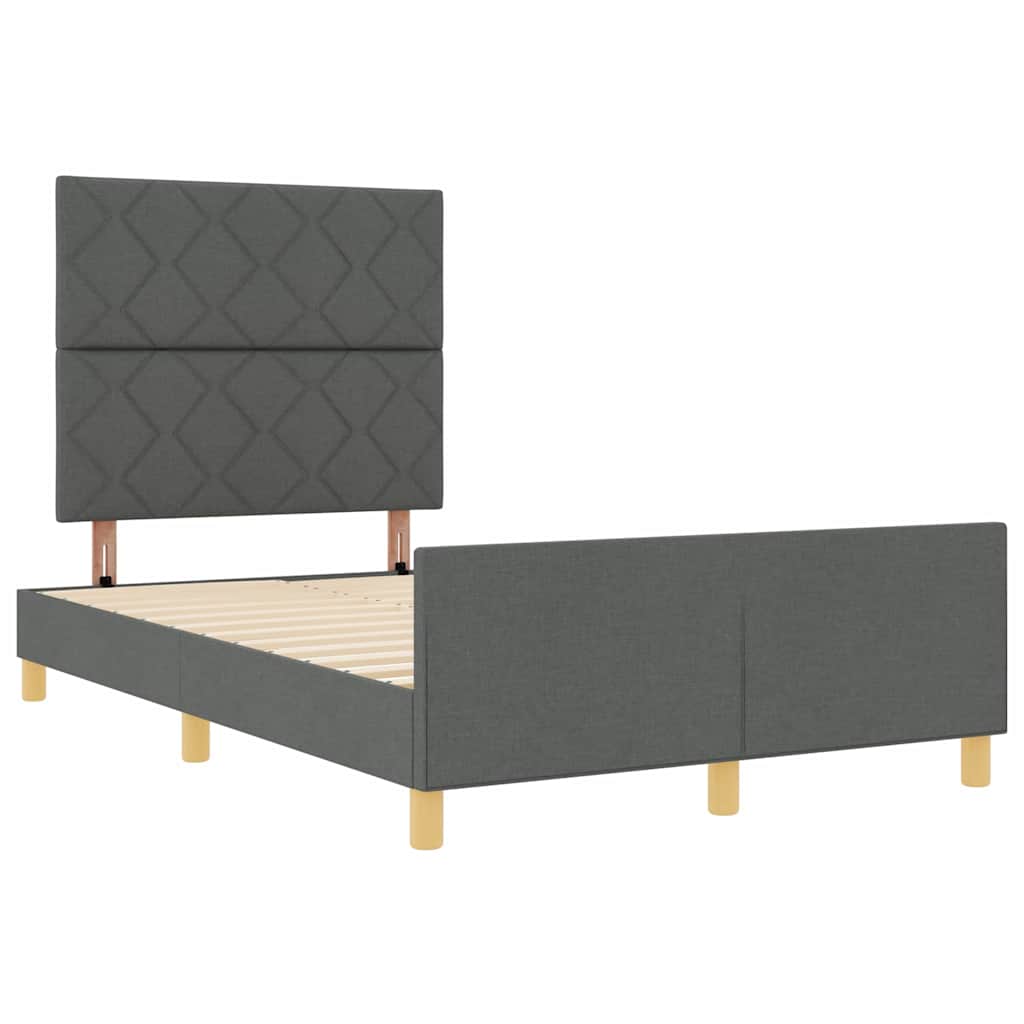 Sengestel Med Hovedgærde Mørkegrå 120 X 200 Cm Stof - Billede 6