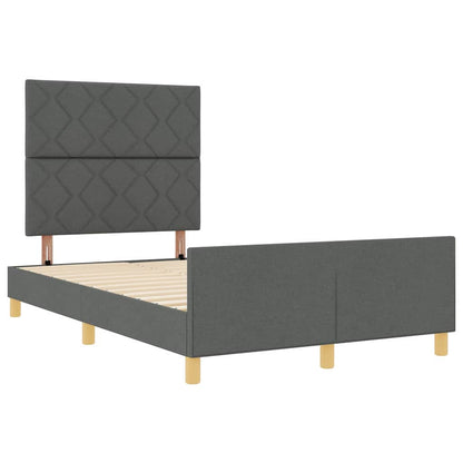 Sengestel Med Hovedgærde Mørkegrå 120 X 200 Cm Stof - Billede 6
