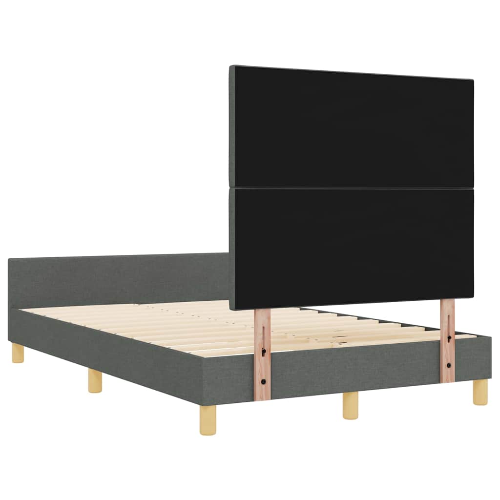 Sengestel Med Hovedgærde Mørkegrå 120 X 200 Cm Stof - Billede 10