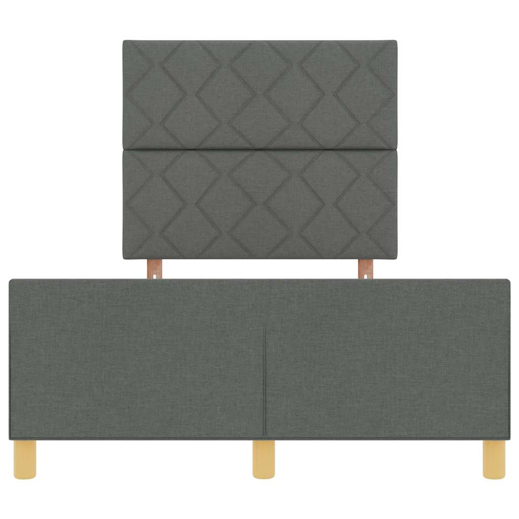 Sengestel Med Hovedgærde Mørkegrå 120 X 200 Cm Stof - Billede 8