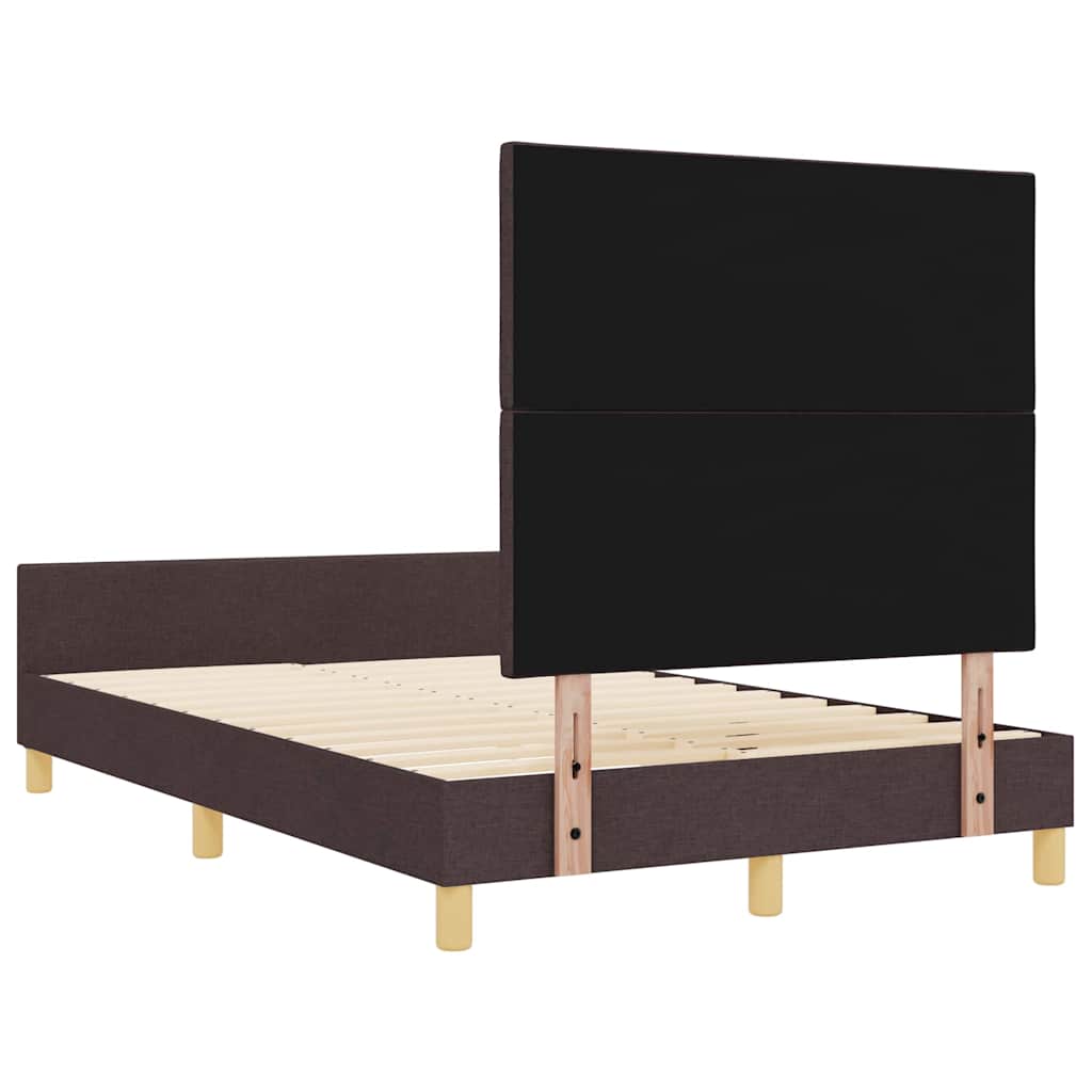 Sengestel Med Hovedgærde Mørkebrun 120 X 200 Cm Stof - Billede 10