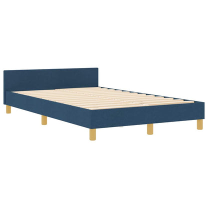 Sengestel Med Hovedgærde Blå 120 X 200 Cm Stof - Billede 2