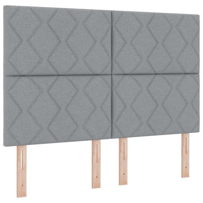 Sengestel Med Hovedgærde Lysegrå 140 X 190 Cm Stof - Billede 7