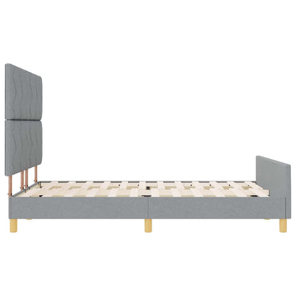 Sengestel Med Hovedgærde Lysegrå 140 X 190 Cm Stof - Billede 9