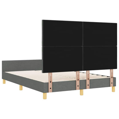 Sengestel Med Hovedgærde Mørkegrå 140 X 190 Cm Stof - Billede 10