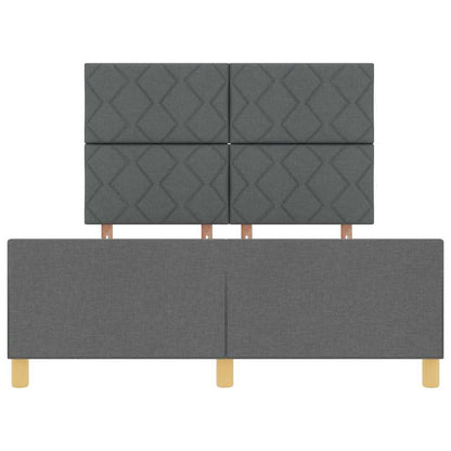 Sengestel Med Hovedgærde Mørkegrå 140 X 190 Cm Stof - Billede 8