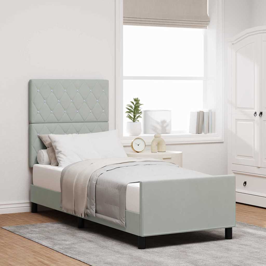 Box Spring Seng Med Hovedgærde Fløjl - Variant 3344837