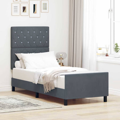 Box Spring Seng Med Hovedgærde Fløjl - Variant 3344838