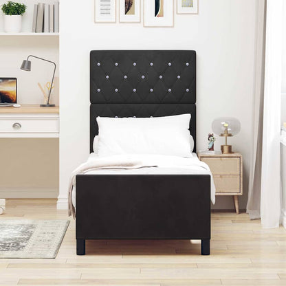 Sengestel Med Hovedgærde Sort 80 X 200 Cm Fløjl - Billede 5