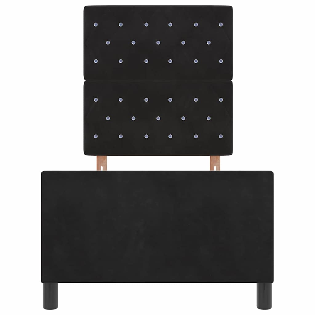 Sengestel Med Hovedgærde Sort 80 X 200 Cm Fløjl - Billede 8