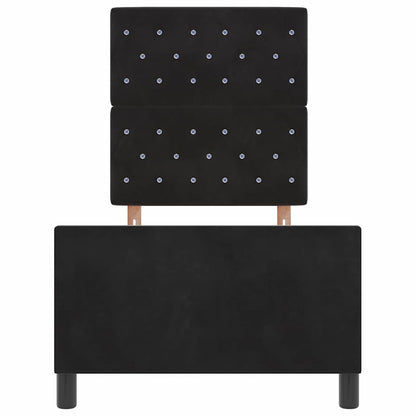 Sengestel Med Hovedgærde Sort 80 X 200 Cm Fløjl - Billede 8