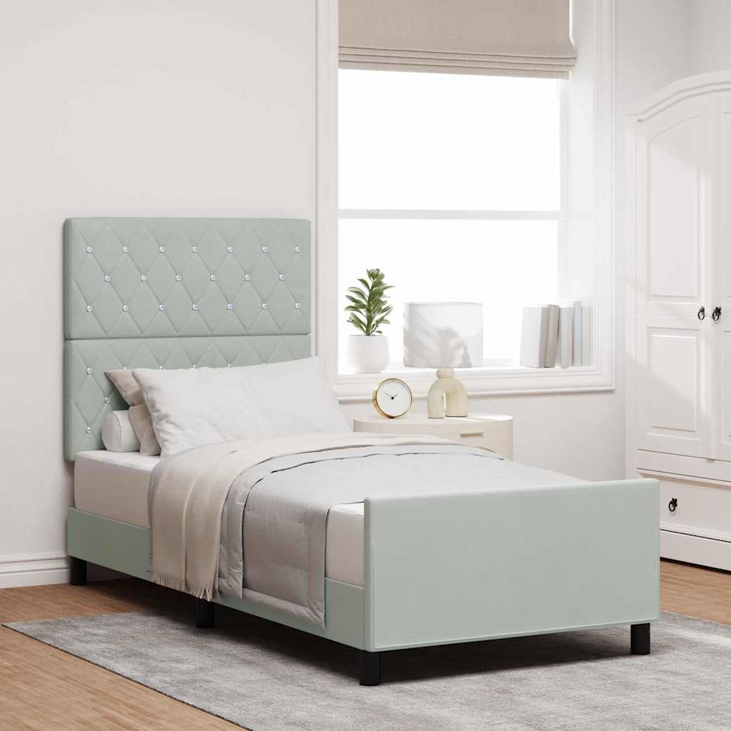 Box Spring Seng Med Hovedgærde Fløjl - Variant 3344855