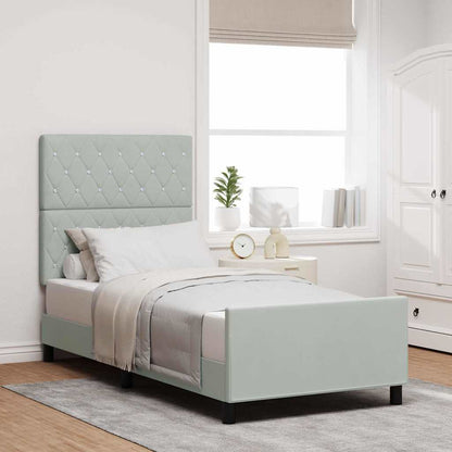 Box Spring Seng Med Hovedgærde Fløjl - Variant 3344855