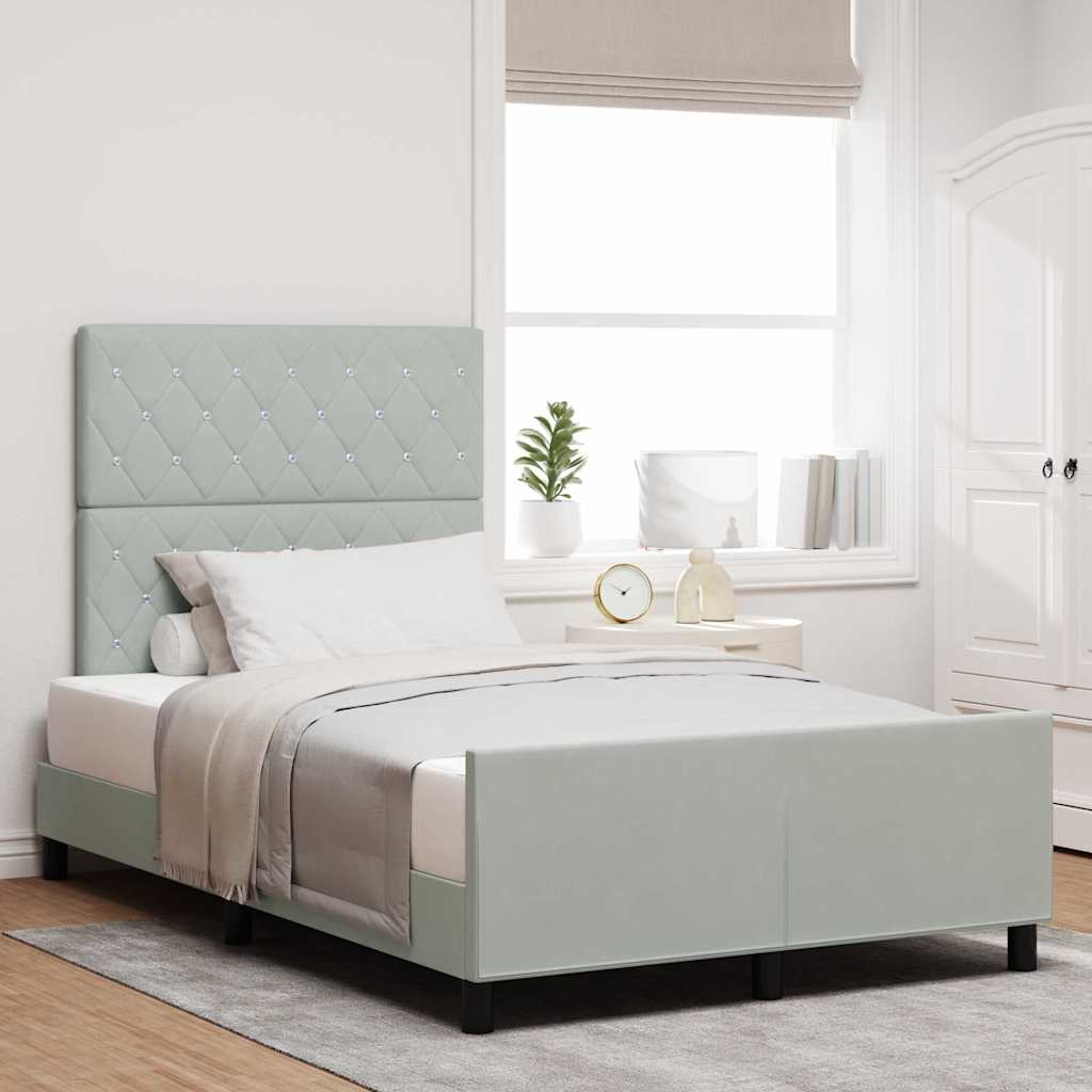 Box Spring Seng Med Hovedgærde Fløjl - Variant 3344867