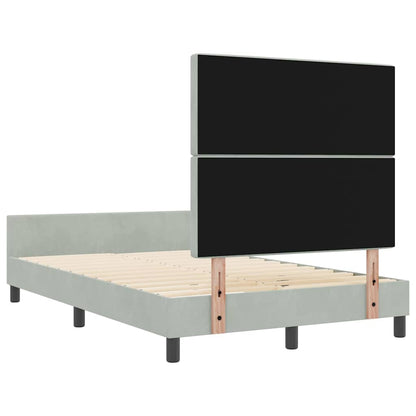 Sengestel Med Hovedgærde Lysegrå 120 X 200 Cm Fløjl - Billede 9