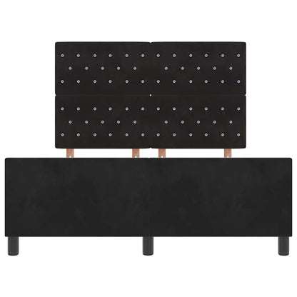 Sengestel Med Hovedgærde Sort 140 X 190 Cm Fløjl - Billede 7