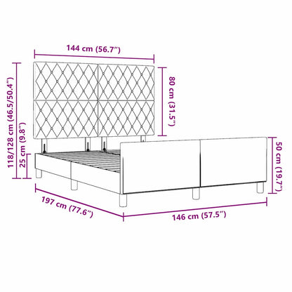 Sengestel Med Hovedgærde Sort 140 X 190 Cm Fløjl - Billede 13