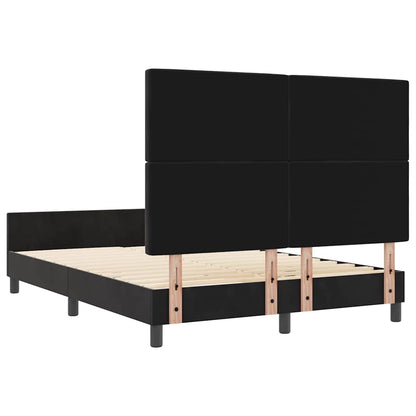 Sengestel Med Hovedgærde Sort 140 X 200 Cm Fløjl - Billede 9