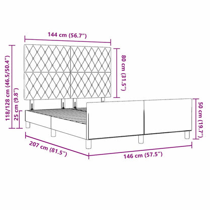 Sengestel Med Hovedgærde Sort 140 X 200 Cm Fløjl - Billede 13