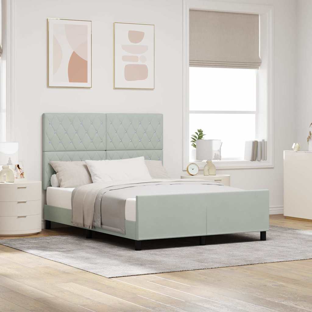 Box Spring Seng Med Hovedgærde Fløjl - Variant 3344885