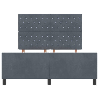 Sengestel Med Hovedgærde Mørkegrå 160 X 200 Cm Fløjl - Billede 7