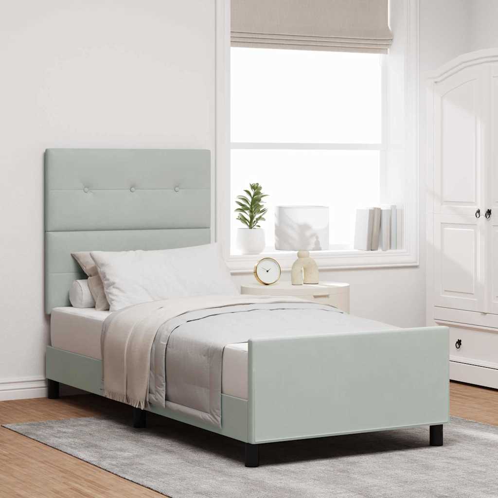 Box Spring Seng Med Hovedgærde Fløjl - Variant 3344921