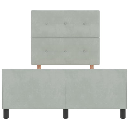 Sengestel Med Hovedgærde Lysegrå 120 X 190 Cm Fløjl - Billede 7
