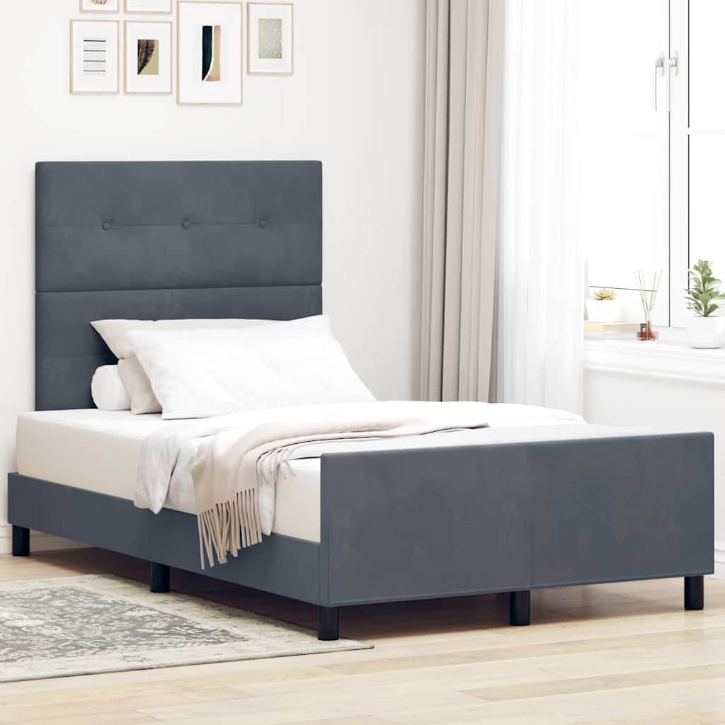 Box Spring Seng Med Hovedgærde Fløjl - Variant 3344934