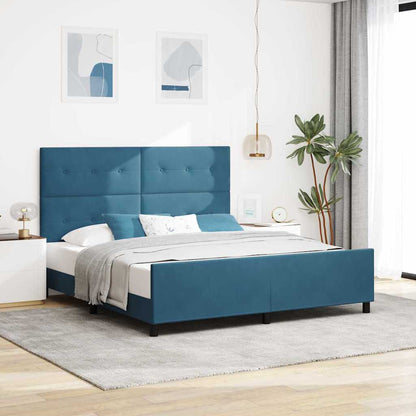 Box Spring Seng Med Hovedgærde Fløjl - Variant 3344961
