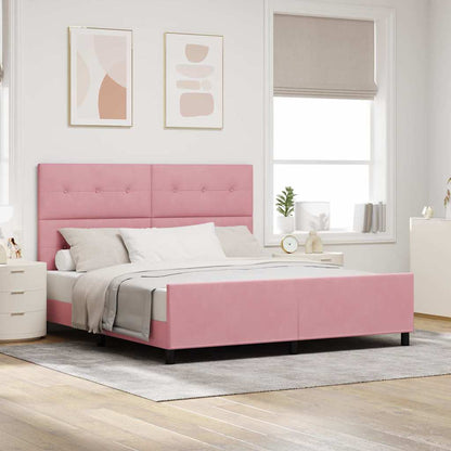 Box Spring Seng Med Hovedgærde Fløjl - Variant 3344962