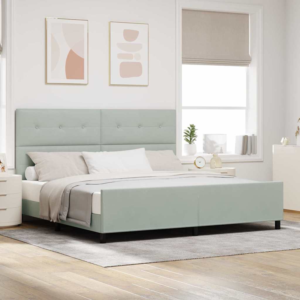 Box Spring Seng Med Hovedgærde Fløjl - Variant 3344963