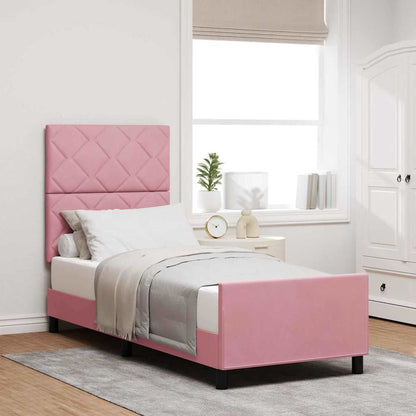 Box Spring Seng Med Hovedgærde Fløjl - Hovedbillede