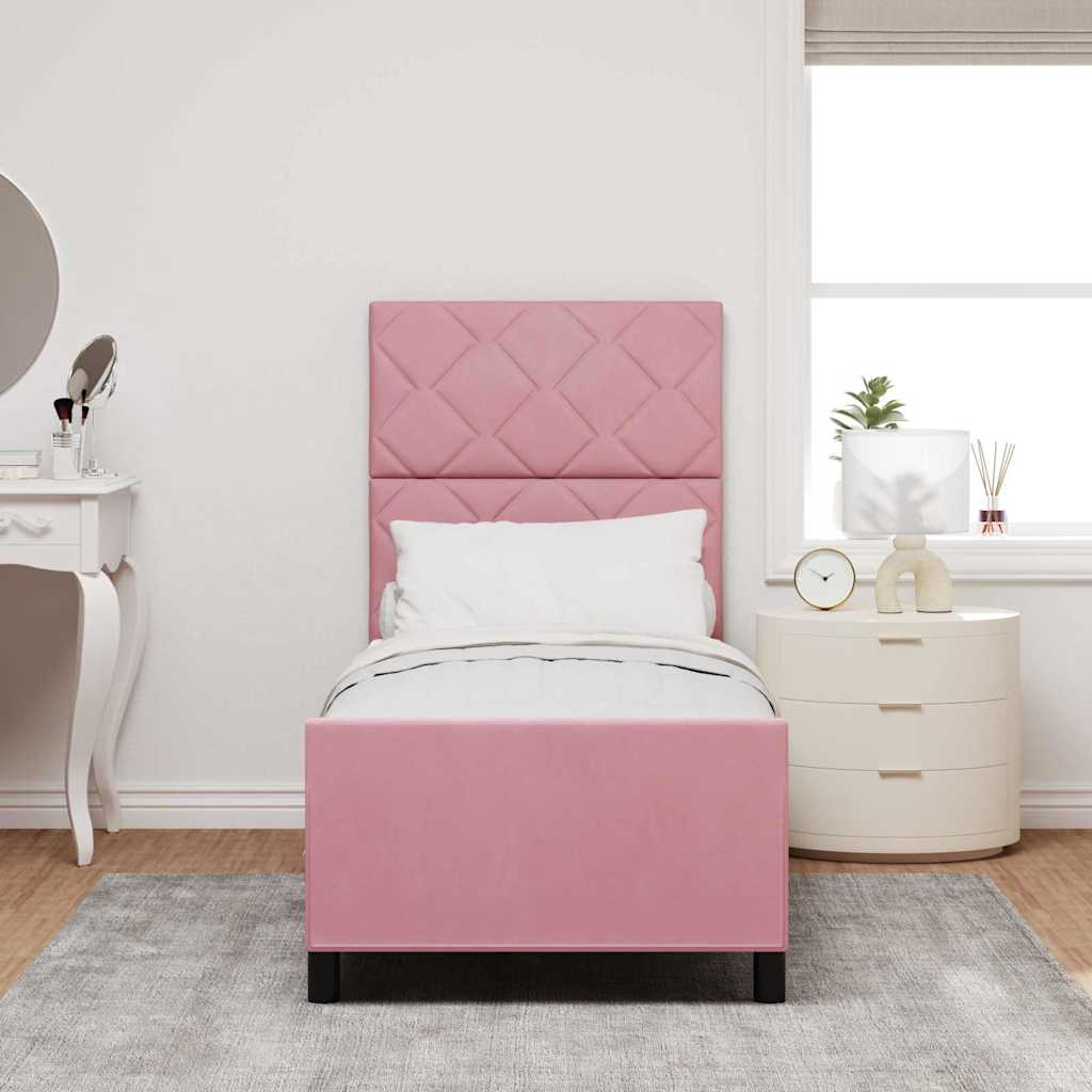 Box Spring Seng Med Hovedgærde Fløjl - Billede 3