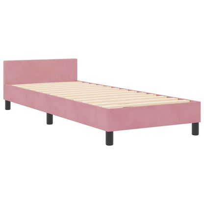 Box Spring Seng Med Hovedgærde Fløjl - Billede 4