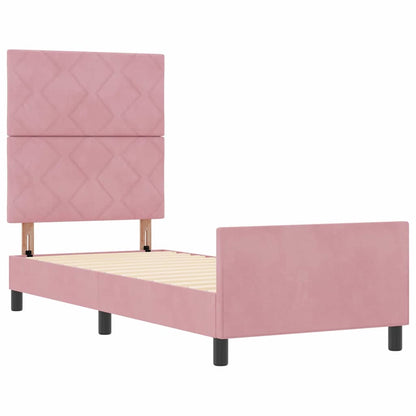 Box Spring Seng Med Hovedgærde Fløjl - Billede 5