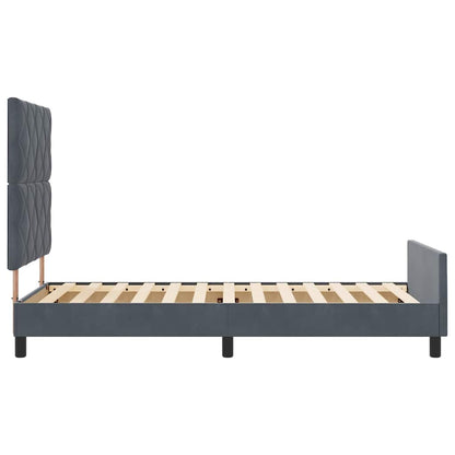 Sengestel Med Hovedgærde Mørkegrå 100 X 200 Cm Fløjl - Billede 8