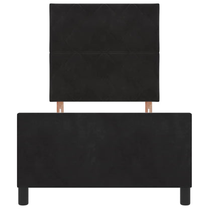 Sengestel Med Hovedgærde Sort 100 X 200 Cm Fløjl - Billede 7