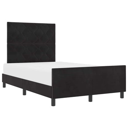 Sengestel Med Hovedgærde Sort 120 X 200 Cm Fløjl - Billede 3