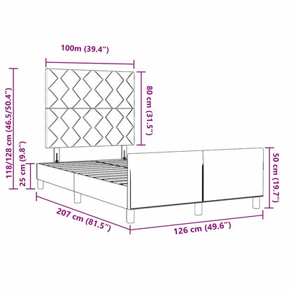 Sengestel Med Hovedgærde Sort 120 X 200 Cm Fløjl - Billede 13
