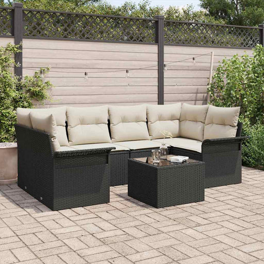 Havesofa Sæt 7 Dele 55 X 55 X 37 Cm Polyrattan - Hovedbillede