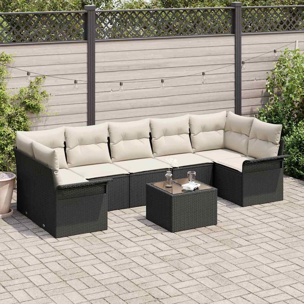 Havesofa Sæt Med Pude 8 Dele Polyrattan - Hovedbillede