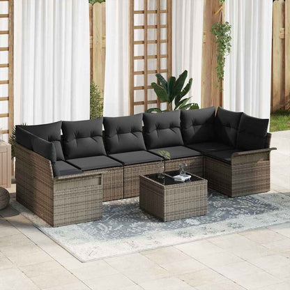 Havesofa Sæt Med Pude 8 Dele Polyrattan