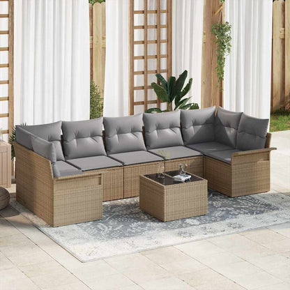 Havesofa Sæt Med Pude 8 Dele Polyrattan