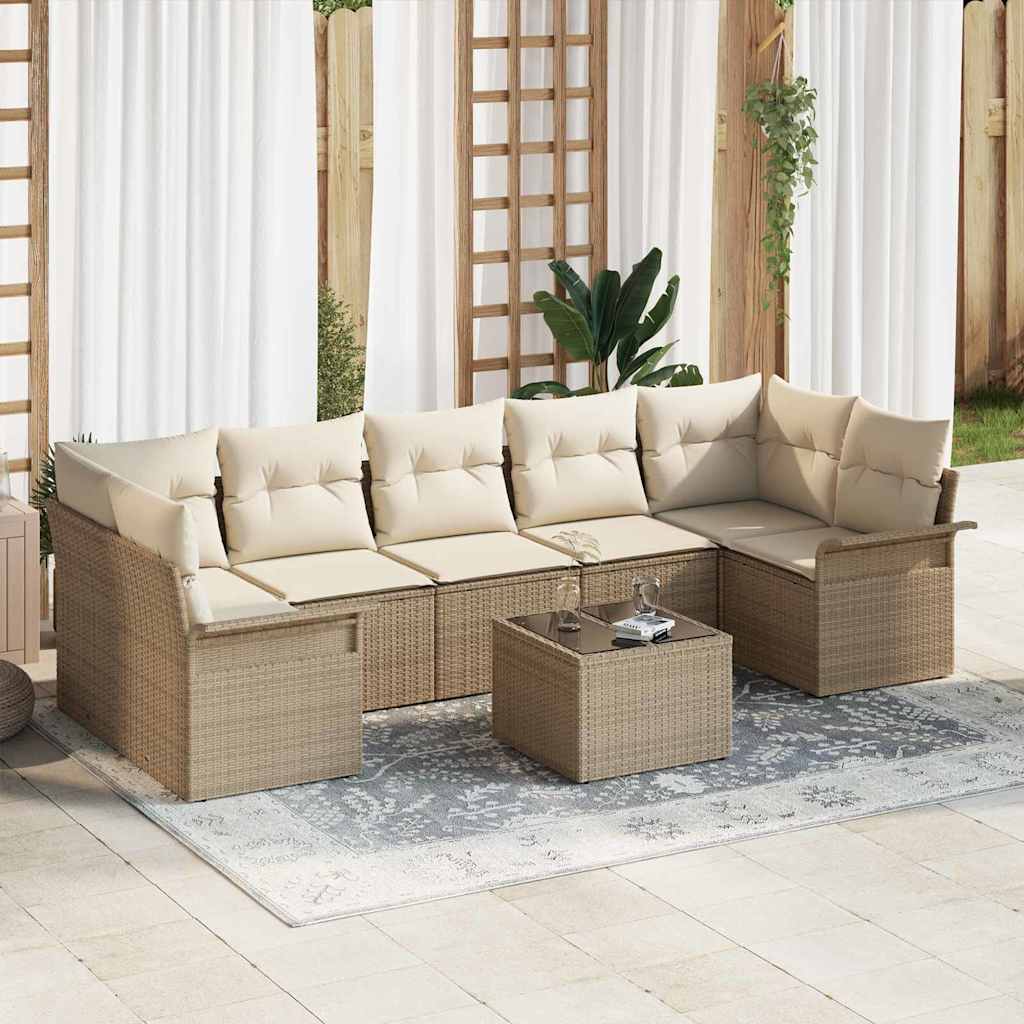 Havesofa Sæt Med Pude 8 Dele Polyrattan