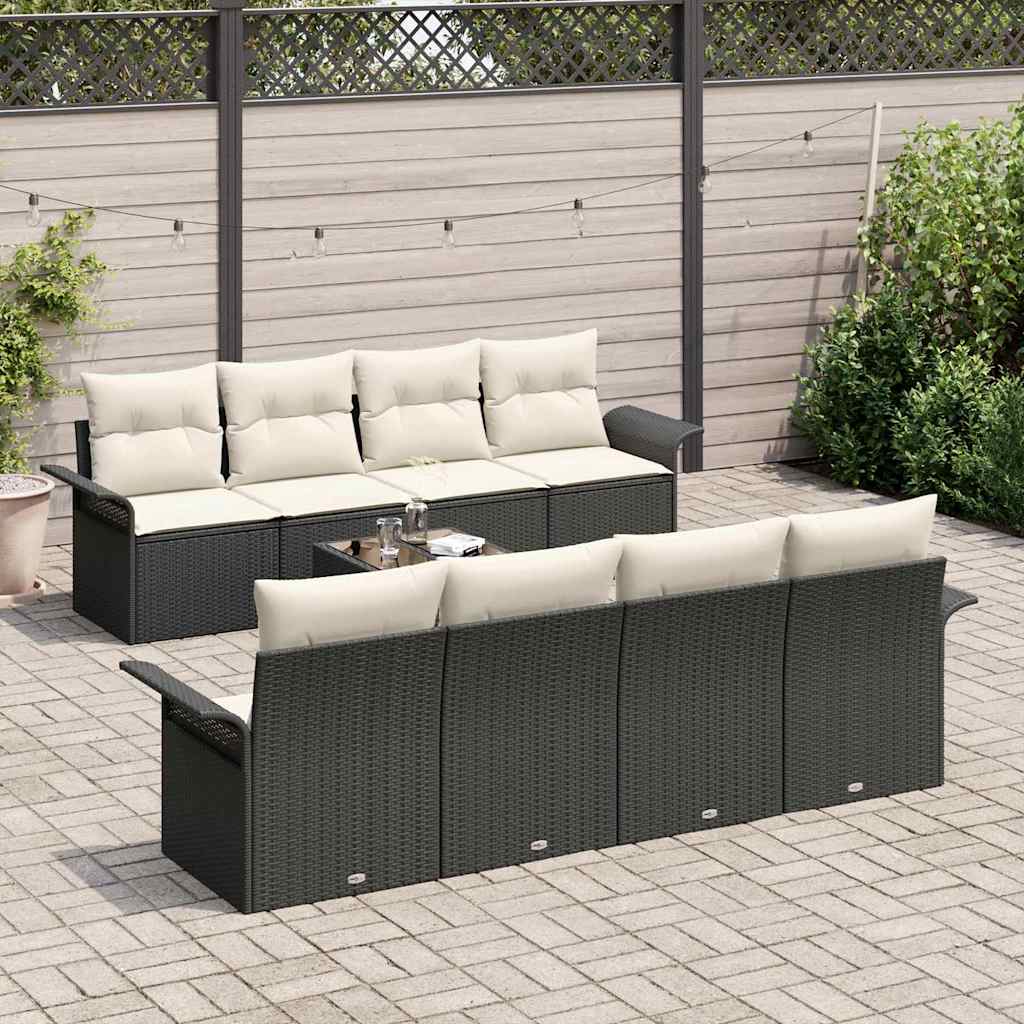 Havesofa Sæt Med Pude 9 Dele Polyrattan - Billede 3