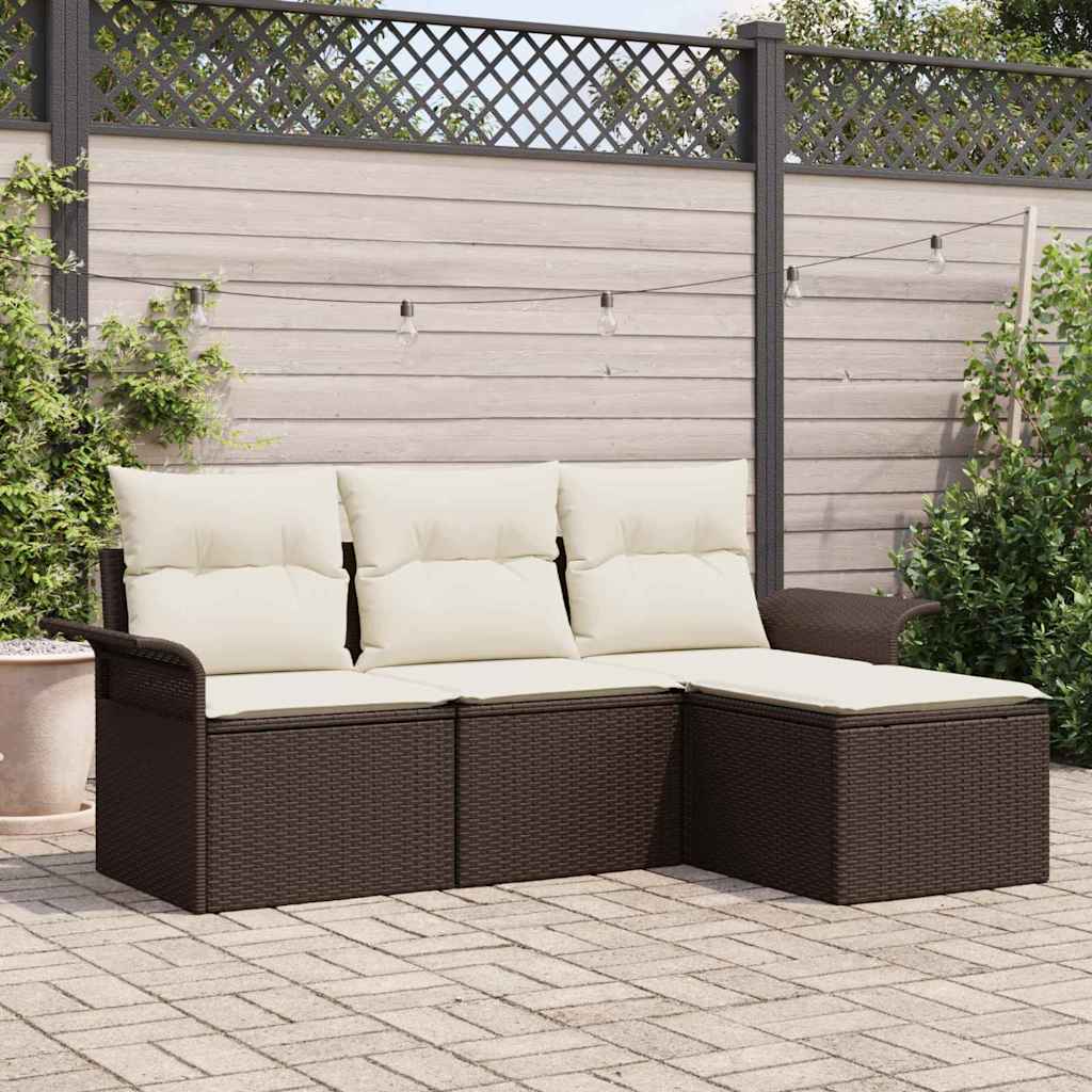 Havesofa Sæt 4 Stk. Polyrattan - Variant 3353977